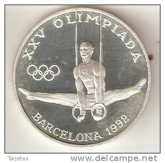 MONEDA DE PLATA DE ANDORRA DE 20 DINERS AÑO 1990 DE LAS OLIMPIADAS DE BARCELONA 1992 (AROS) SILVER-ARGENT - Andorre