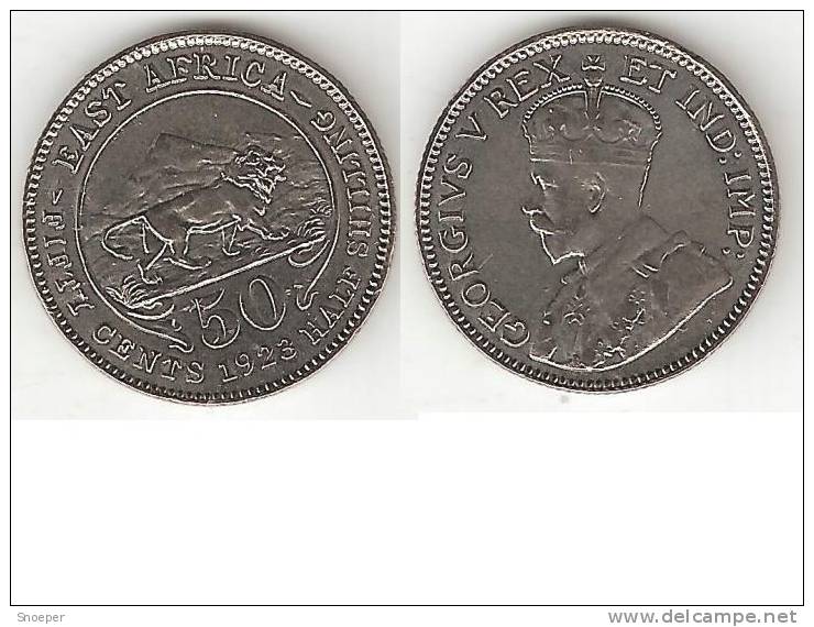 *east Africa   50 Cents 1923 Km 20   Xf !!!!!! - Britse Kolonie