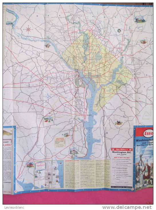 USA/Washington DC  An Vicinity//Road Map And Visitor´s  Guide/  ESSO/1952        PGC13 - Carte Stradali