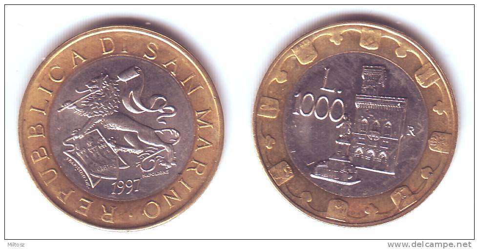 San Marino 1.000 Lire 1997 Millenium Of Buidling Of The Castle - San Marino