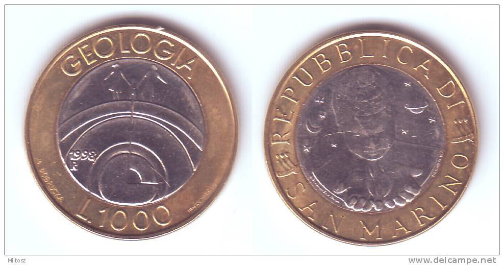 San Marino 1.000 Lire 1998 Geology - Saint-Marin