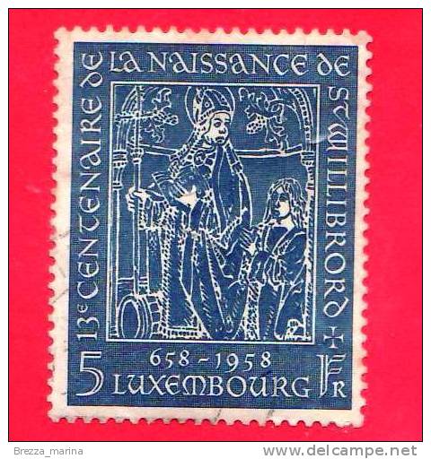 LUSSEMBURGO - USATO - 1958 - 13 Centenario Della Nascita Di S. Willibrord - 5 - Oblitérés