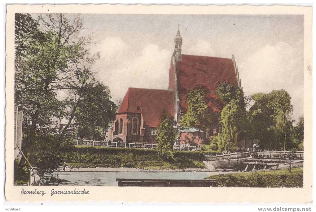 Bromberg Garnisonkirche Belebt Bydgoszcz Color Wehr Brücke 24.11.1940 Gelaufen - Westpreussen
