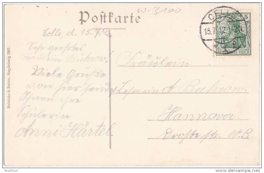 CELLE Post Strasse Belebt Geschäfte Carl Geitel Nachfolger ..ilhorat Optiker 15.7.1912 Gelaufen TOP-Erhaltung - Celle