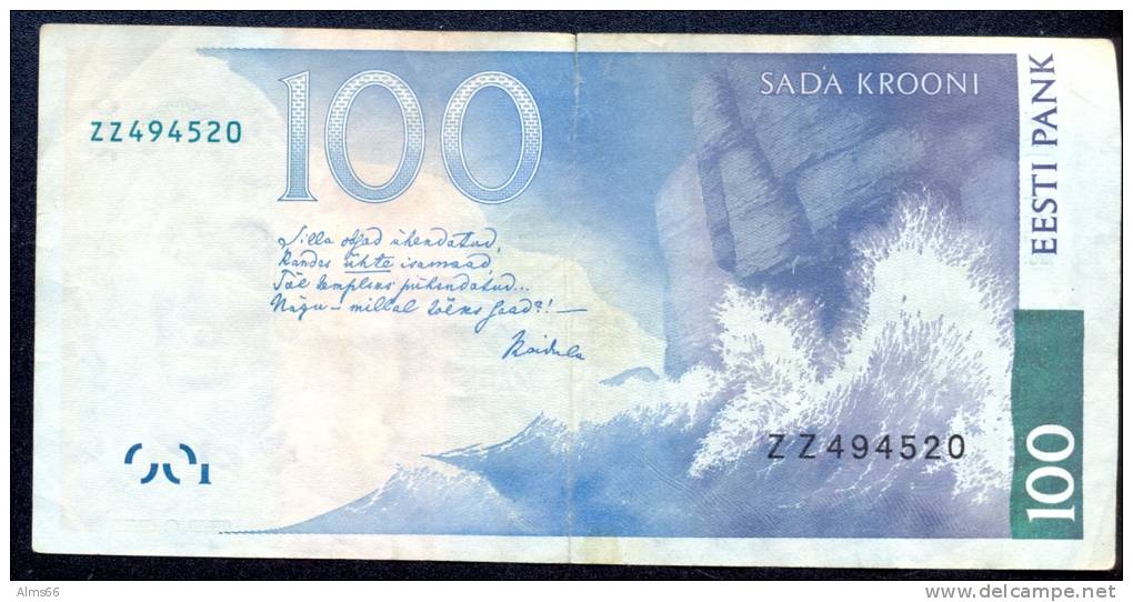 Estonia 100 Krooni 1999 REPLACEMENT Note ZZ Serie  RARE   # P- 88 - Estonia