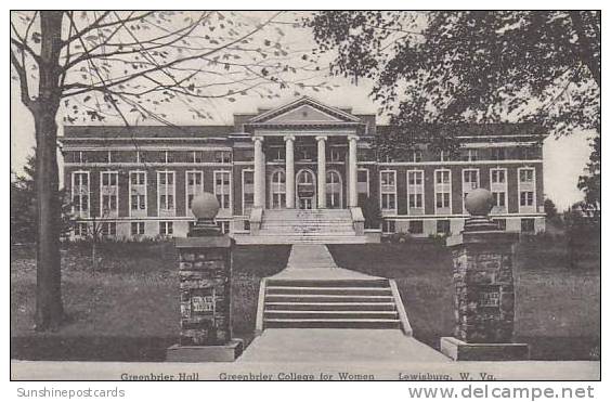 West Virginia Lewisburg Greenbrier Hall Greenbrier College For Women Albertype - Otros & Sin Clasificación