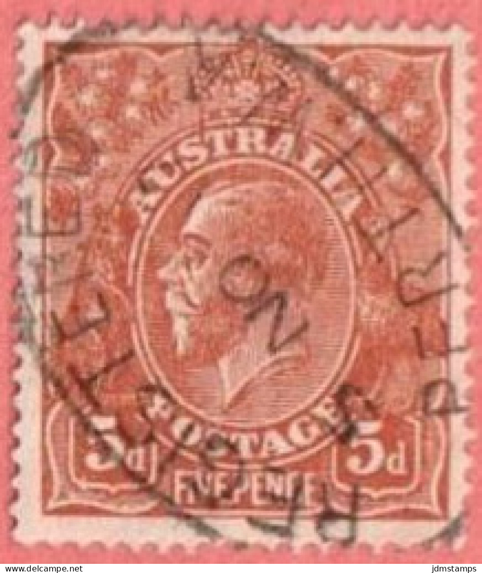 AUS SC #36  1924 King George V W/SON ("REGISTERED / PERTH W.A / 5 NO 17") CV $6.50 - Oblitérés