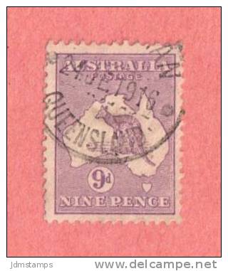 AUS SC #41  1915 Kangaroo And Map  ("QUEENSLAND / 24 JE 1916") CV $ - Used Stamps