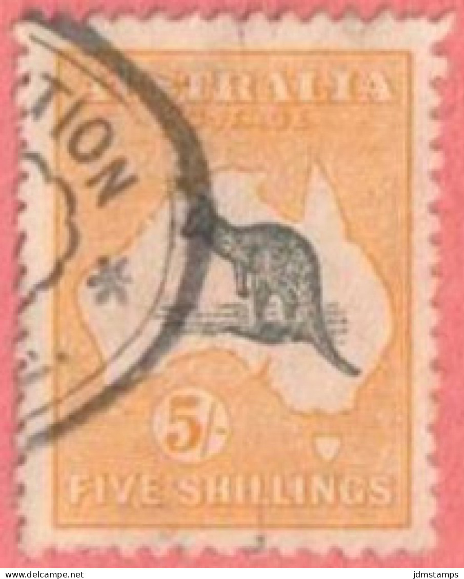 AUS SC #44  1915 Kangaroo And Map  W/nibbed Perf @TR, CV $300.00 - Used Stamps