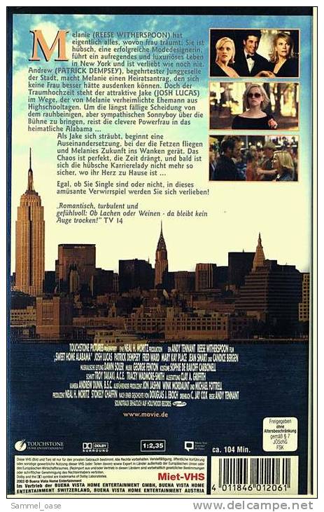 VHS Video  Komödie  -  Sweet Home Alabama - Liebe Auf Umwegen  -  Mit Reese Witherspoon Und Patrick Dempsey - Autres & Non Classés