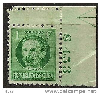 CUBA 1917 1c Marti Plate No SG 336 HM JW151 - Usati