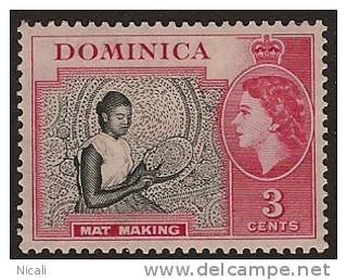 DOMINICA 1954 3c Mat Making SG 144 HM NP242 - Dominica (...-1978)