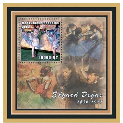 M1255c Mambique 2001 Art Painting S/s Edgar Degas - Impressionisme