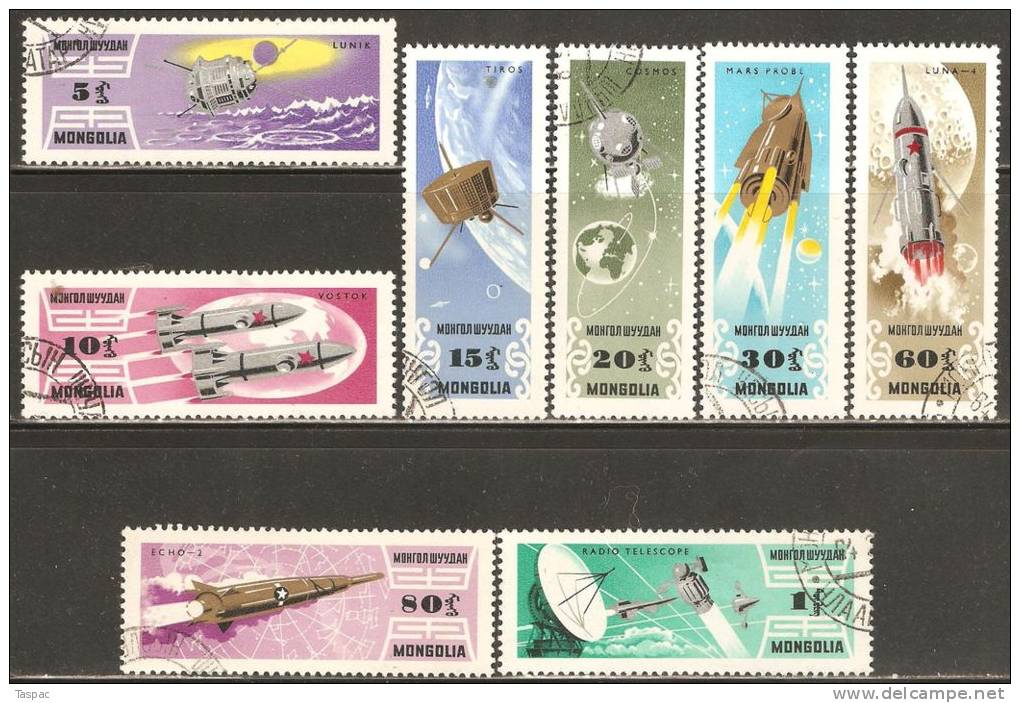 Mongolia 1964 Mi# 365-372 Used - Space Research - Mongolei