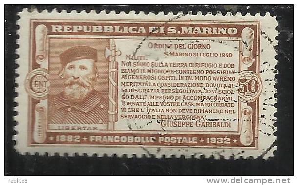 SAN MARINO 1932  GARIBALDI C.50 USED - Oblitérés