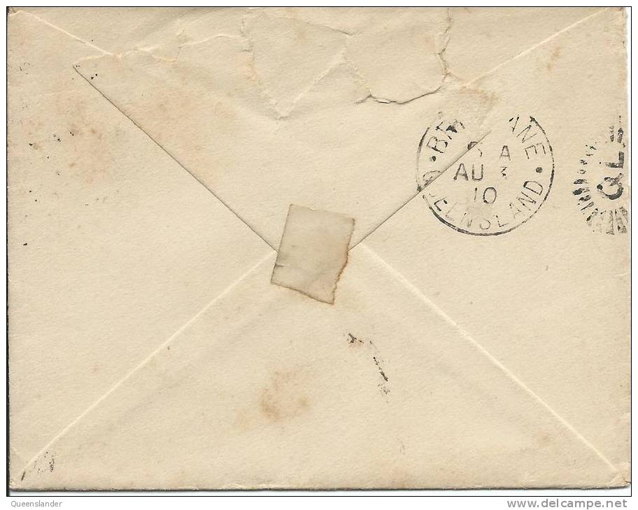 1910 Cover UK To Queensland  Australia Trowbridge To Brisbane  Cover 1d Red  Top Opened - Lettres & Documents