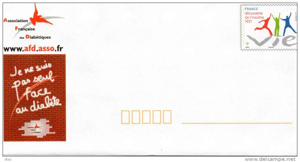 PAP TSC A.F.D Timbre "DECOUVERTE DE L'INSULINE" - Prêts-à-poster:Stamped On Demand & Semi-official Overprinting (1995-...)