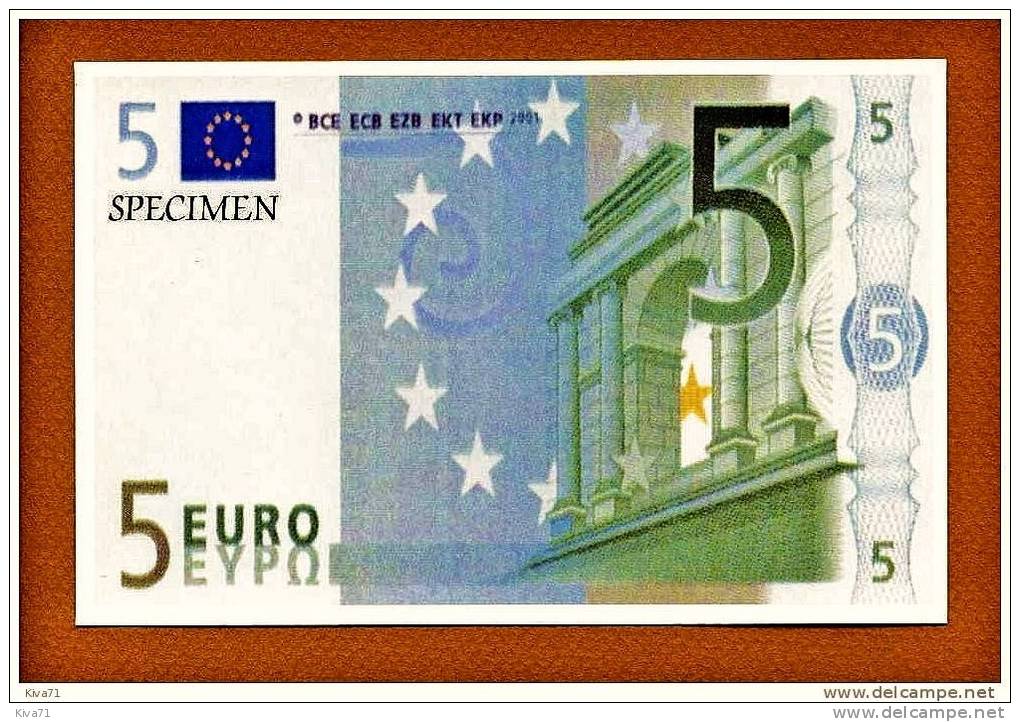 Carte Postale Billet  De "5 Euros Specimen Recto"   UNC - Other & Unclassified