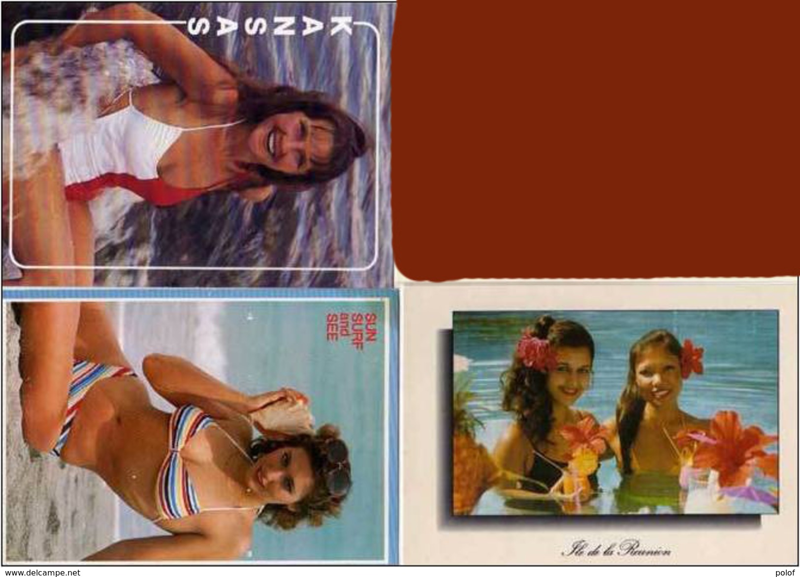 3 CP De Femmes En Maillots De Bains - Sun Surf And See - Réunion - Kansas  (52871) - Pin-Ups