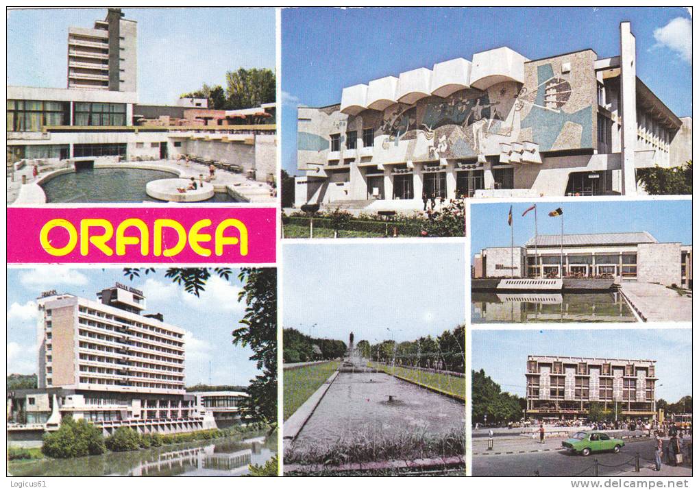 ORADEA CITY:HOUSE OF CULTURE AND SPORTS  HALL OF TRADE UNIONS.POSTCARD COLLECTION, PERFECT SHAPE,ROMANIA. - Sindicatos