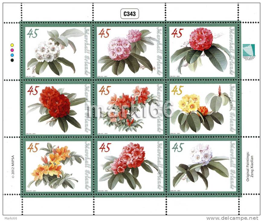 Marshall Islands - 2012 - Rhododendrons - Mint Stamp Set - Islas Marshall