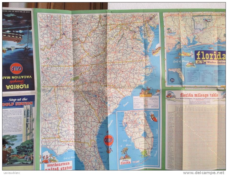 USA/Florida/ Tourgide / Vacation Map/GULF/ Vers 1950          PGC17 - Roadmaps