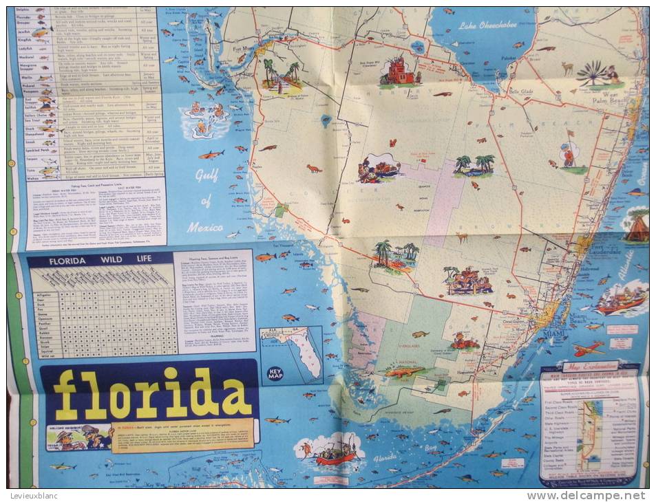 USA/Florida/ Tourgide / Vacation Map/GULF/ Vers 1950          PGC17