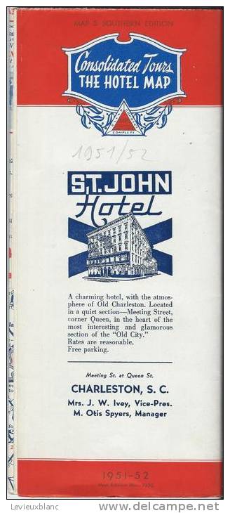 USA/The East / Saint John Hotel / CHARLESTON/Floride/The Hotel Map / 1952          PGC18 - Carte Stradali