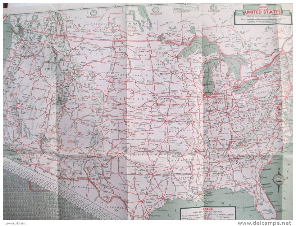 USA/ILLINOIS/ Chicago/Springfield/Saint Louis/HC Sinclair Gasoline / 1950          PGC19 - Cartes Routières