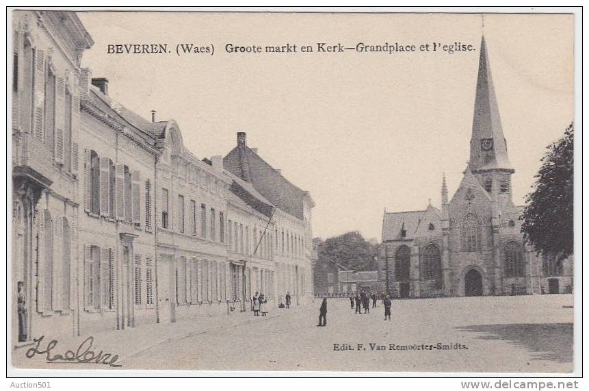 17376g GROOTE MARKT - KERK - Beveren- Waes - 1906 - Beveren-Waas