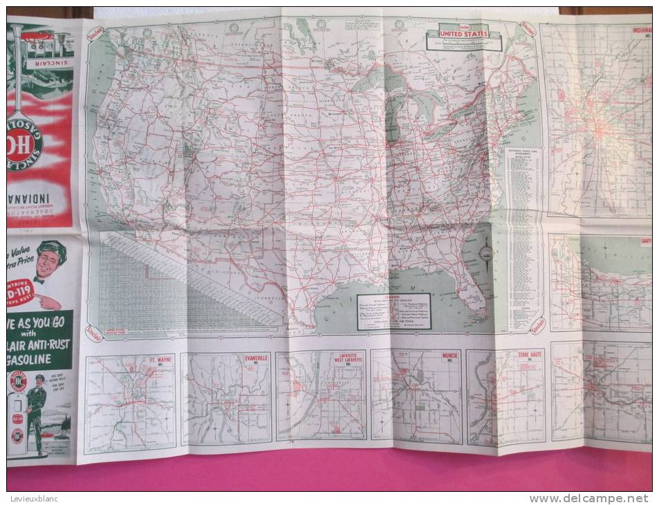 USA/Indiana/Indianapolis / /HC Sinclair Gasoline / 1950          PGC20 - Wegenkaarten