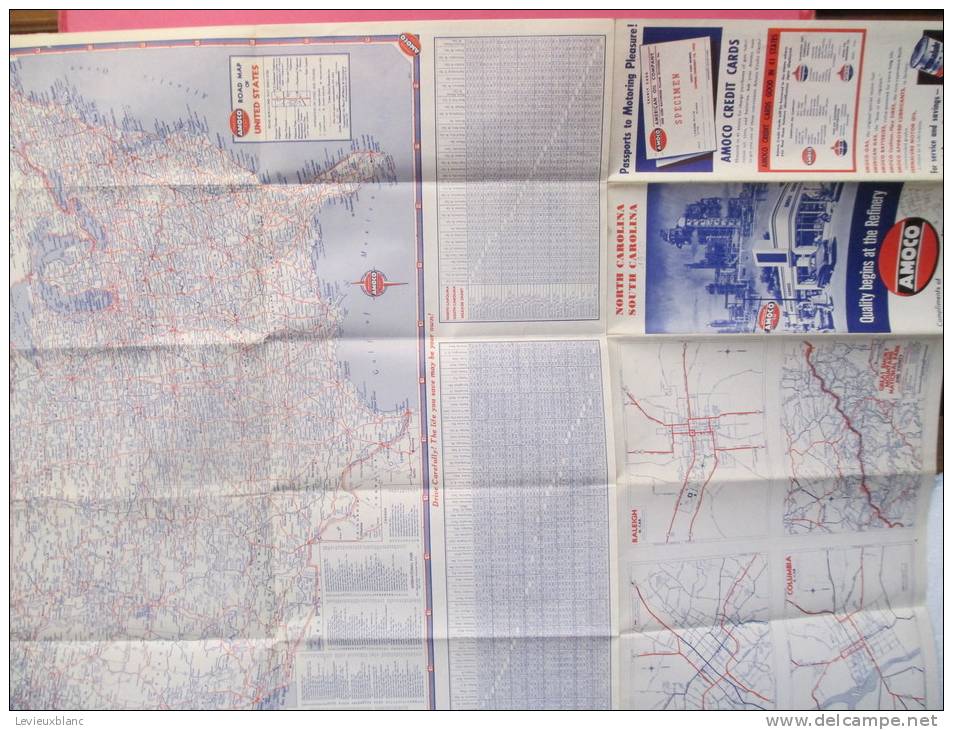 USA/North Carolina / South Carolina/Charlotte / Knoxville/AMOCO/American Oil Company/ 1950          PGC22 - Carte Stradali