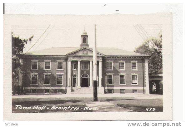 TOWN HALL BRAINTREE MASS 479 (CARTE PHOTO) - Autres & Non Classés