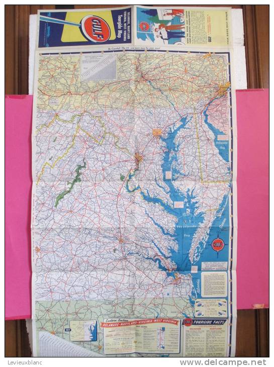 USA/Deleware/Maryland/Virginia/West Virginia/Baltimore/Washington/ Richmond/Tourgide Map/ GULF/ Vers 1950          PGC23 - Roadmaps