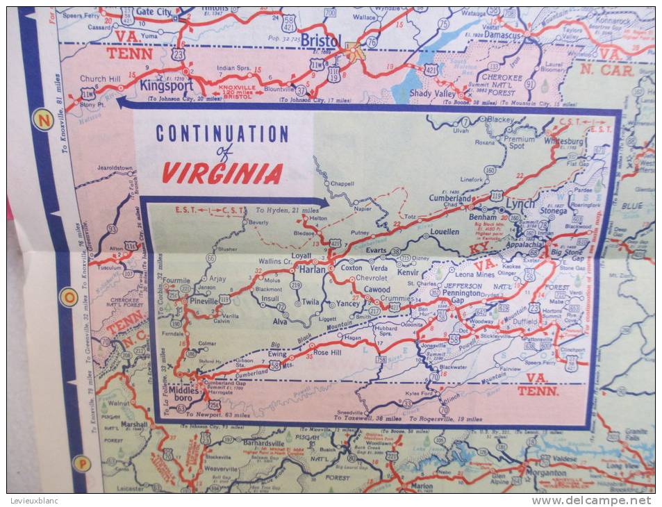 USA/Deleware/Maryland/Virginia/West Virginia/Baltimore/Washington/ Richmond/Tourgide Map/ GULF/ vers 1950          PGC23