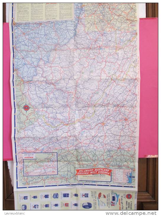 USA/Deleware/Maryland/Virginia/West Virginia/Baltimore/Washington/ Richmond/Tourgide Map/ GULF/ Vers 1950        PGC25 - Carte Stradali