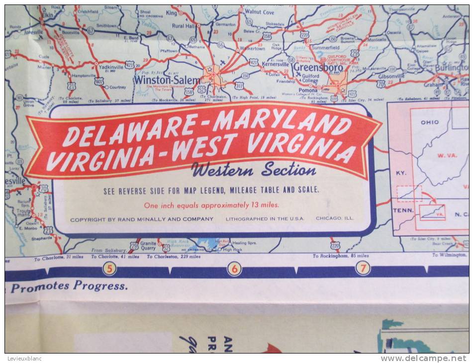 USA/Deleware/Maryland/Virginia/West Virginia/Baltimore/Washington/ Richmond/Tourgide Map/ GULF/ Vers 1950        PGC25 - Cartes Routières