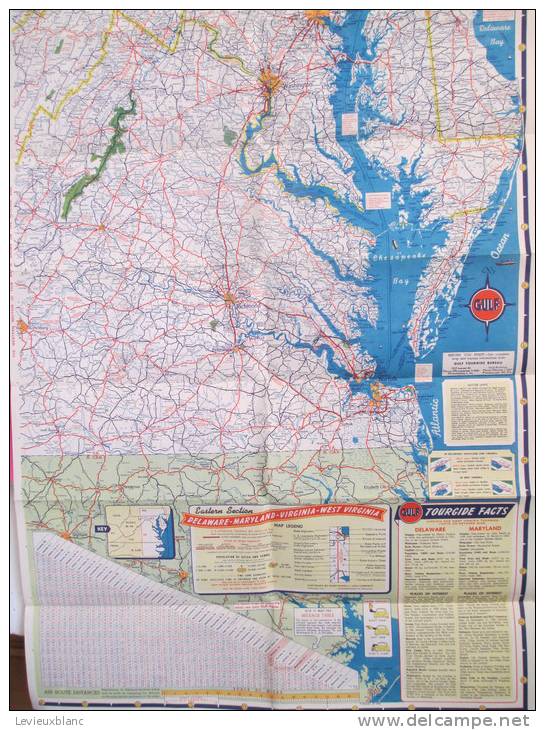 USA/Deleware/Maryland/Virginia/West Virginia/Baltimore/Washington/ Richmond/Tourgide Map/ GULF/ vers 1950        PGC25