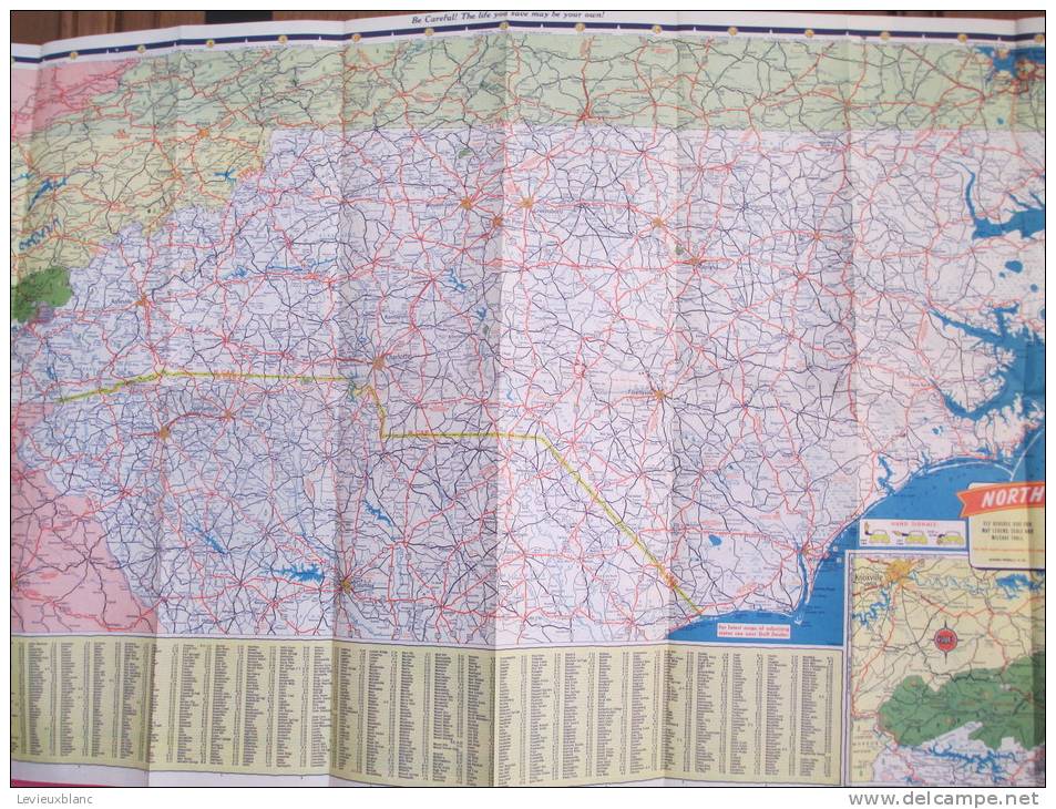 USA/North Carolina/South Carolina/Charlotte / Colombia//Tourgide Map/ GULF/ Vers 1950        PGC24 - Carte Stradali