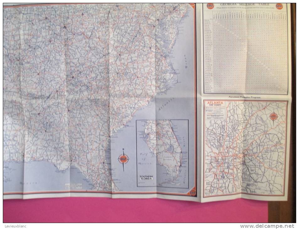 USA/Georgia/Atlanta /Macon /Savannah /Tourgide Map/ GULF/ Vers 1950        PGC26 - Carte Stradali