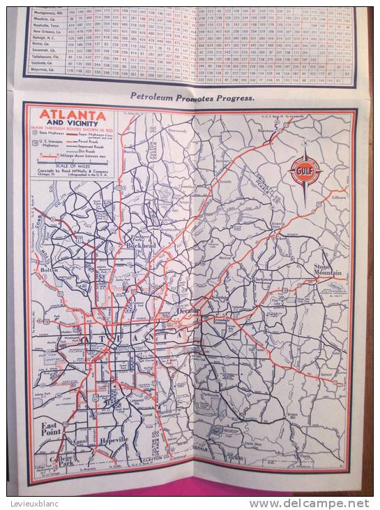 USA/Georgia/Atlanta /Macon /Savannah /Tourgide Map/ GULF/ vers 1950        PGC26