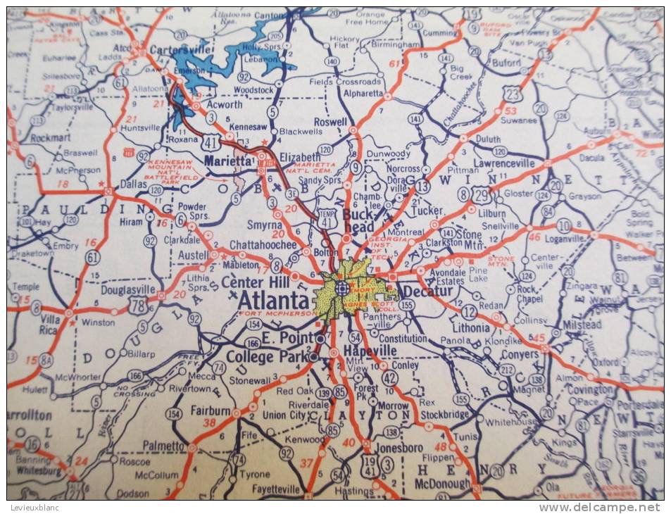 USA/Georgia/Atlanta /Macon /Savannah /Tourgide Map/ GULF/ vers 1950        PGC26