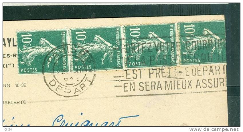 Carte Commerciale Affranchie Par Yvert N° 159 X 4 En Decembre 1926 - AX5528 - Storia Postale