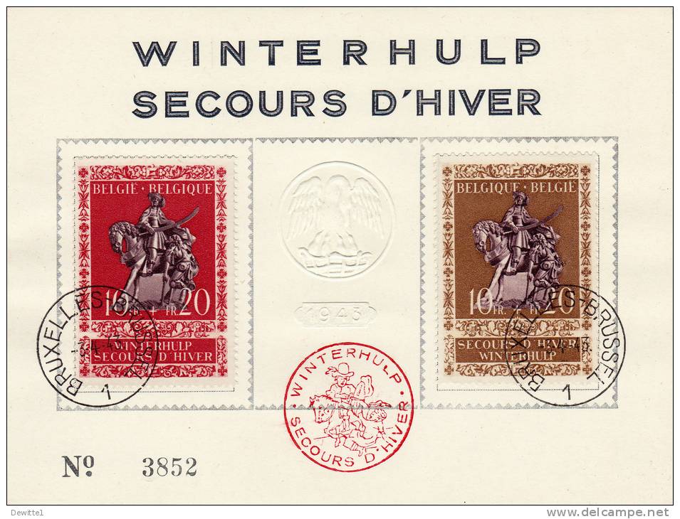 2 Feuillets Souvenir N° 3852  Et 10294  SECOURS D´HIVER -Winterhulp  1943 - Full Sheets And Panes