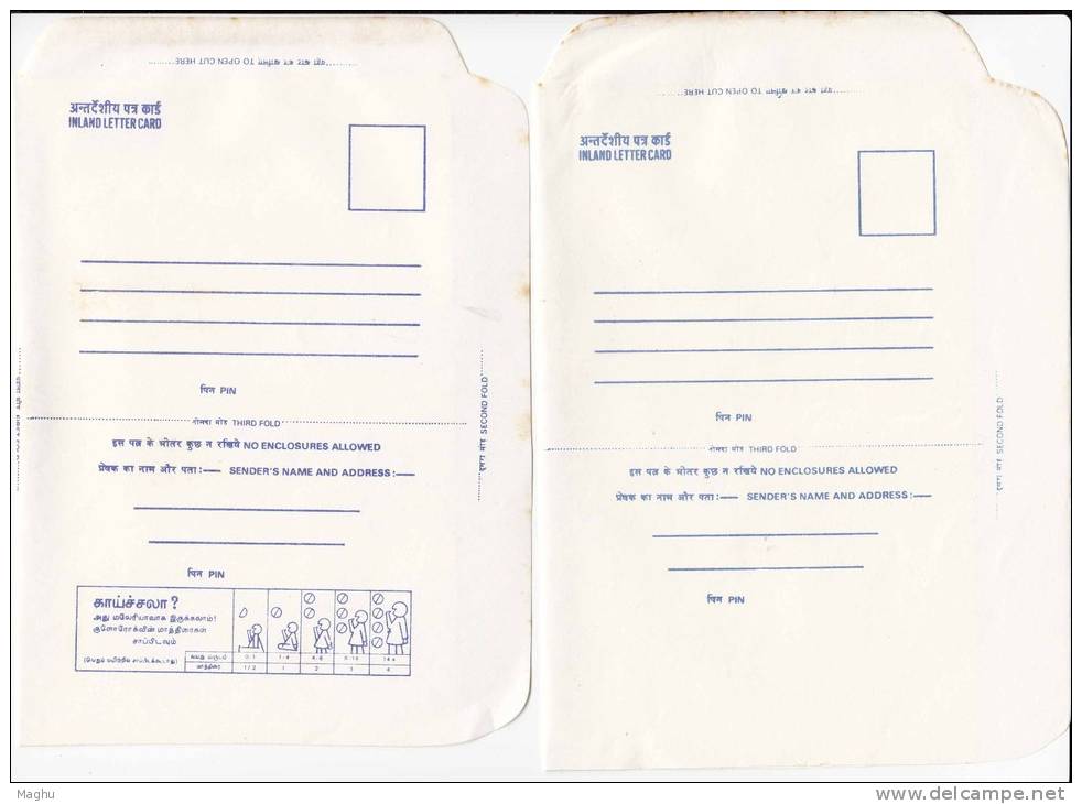 Formula Inland Letter Card, 8 Diff., (6 Scans), Department Of Post India Postal Stationery, - Inland Letter Cards