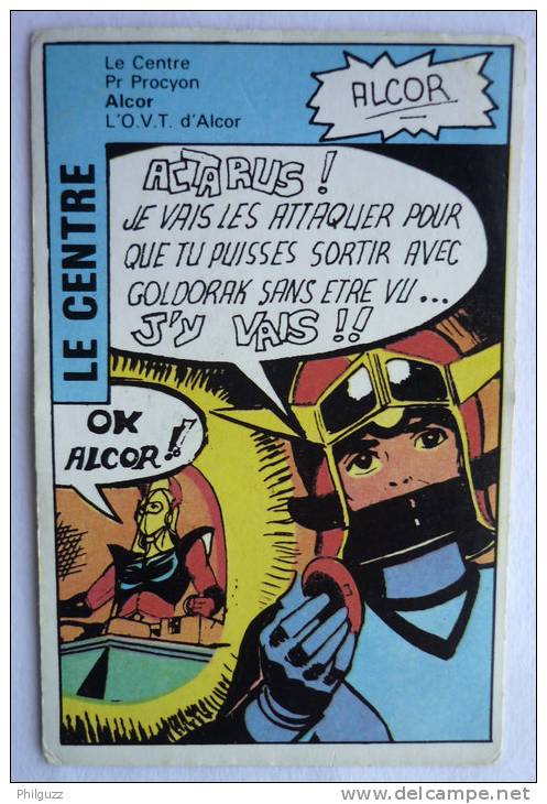 RARE CARTE PUBLICITAIRE Pour Les Buiscuit PHYDOR GOLDORAK Pour Un JEU DES FAMILLES - 1 CARTE LE CENTRE - ALCOR - Autres & Non Classés