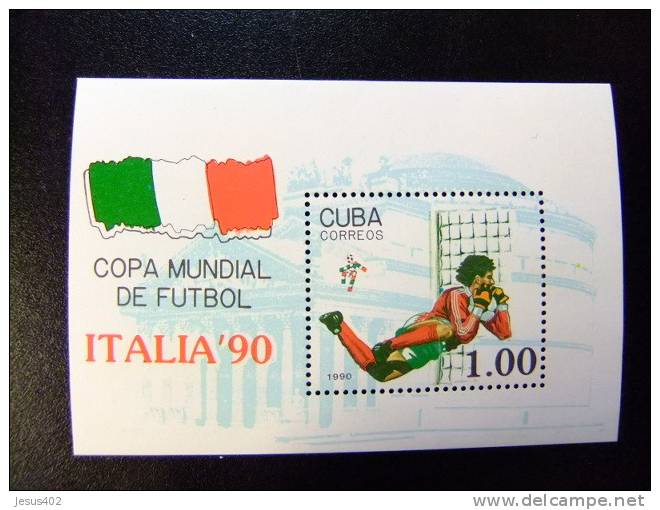 CUBA 1990 COPA MUNDIAL DE FUTBOL ITALIA 90 Yvert  BLOC 117 ** MNH - 1990 – Italien