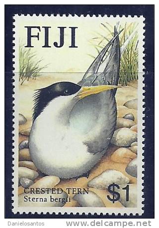 Fiji 1985 Birds Aves Oiseaux Vegels - Great Crested Tern - Sterna Bergii MNH - Albatro & Uccelli Marini