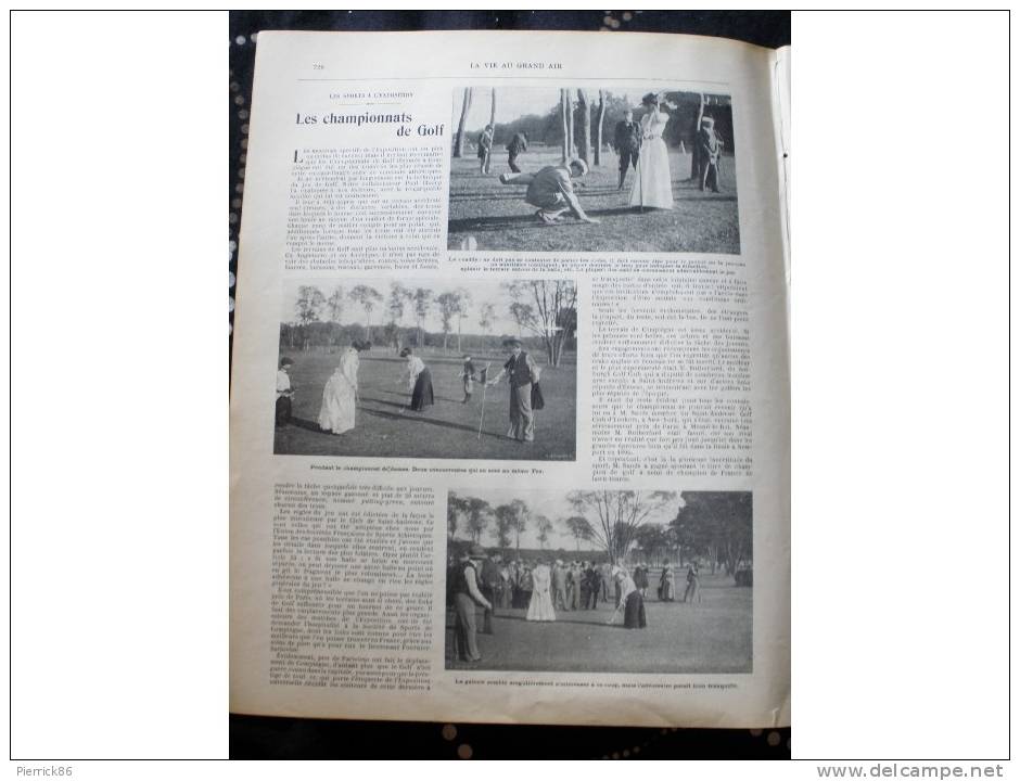 1900 GOLF A COMPIEGNE / SPORT A L'EXPO / TIR / BOXE / AGENT PHOTOGRAPHE Paru Dans LA VIE AU GRAND AIR - Autres & Non Classés