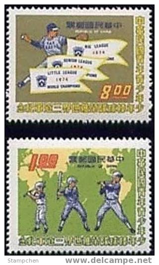 Taiwan 1974 Championships Baseball Game Stamps Map Sport - Neufs